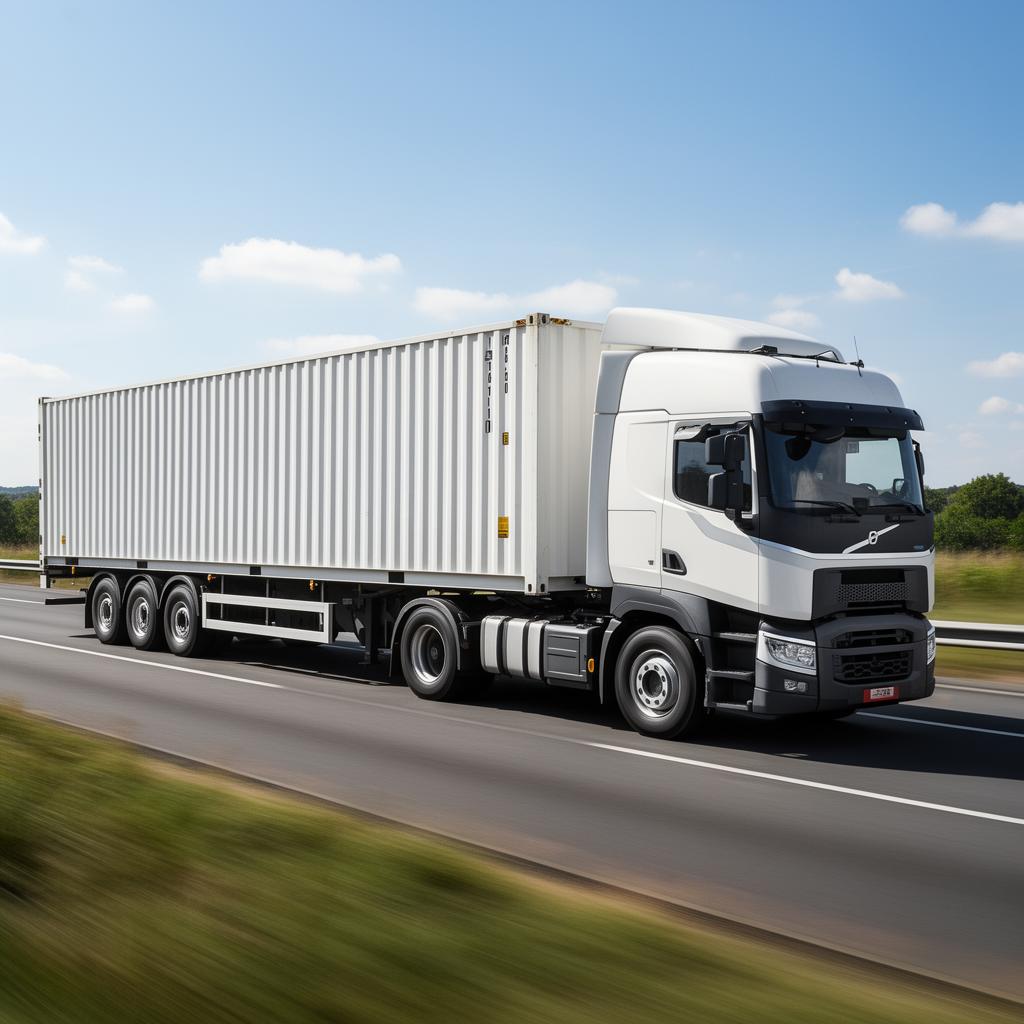 Future Logistics 20ft container truck on the highway